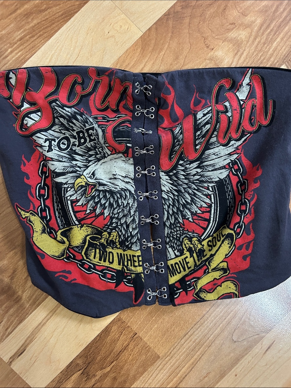 Black Red American Eagle Corset Top Fashion Nova Size M